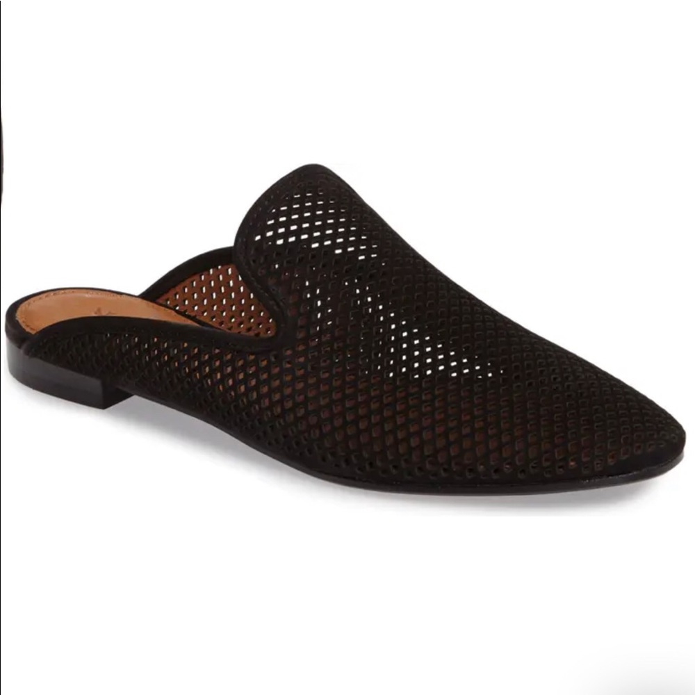 Frye- Black Gwen Perforated Mule